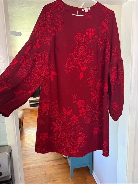 Merona Dresses & Skirts - Merona Red Floral Swing Dress